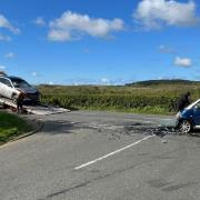 Crash closes main road on outskirts of Newport