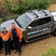 Lisa Hollyhead of Sight for Wight, Steve Burton of Wight Building Materials and Craig Baughan, of Reynolds and Read