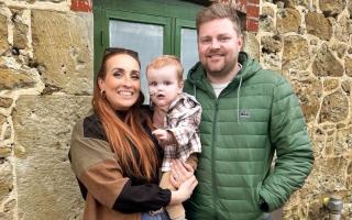 Jess and Dan Ward, with their son Teddy.