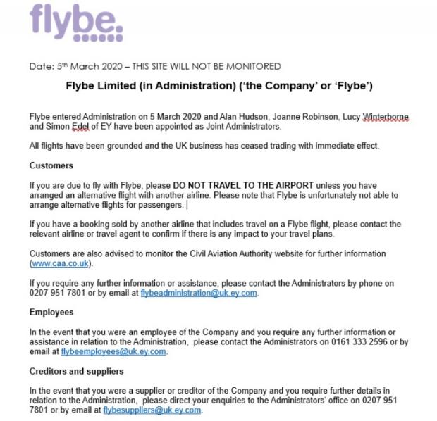 Isle of Wight County Press: Flybe posted a statement on Twitter