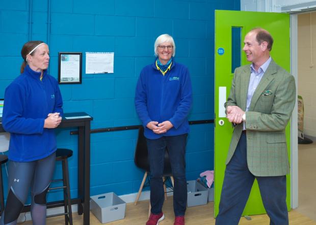 Isle of Wight County Press: Prince Edward during his visit to West Wight Sports and Community Centre. Credit: Michael Dunkason.