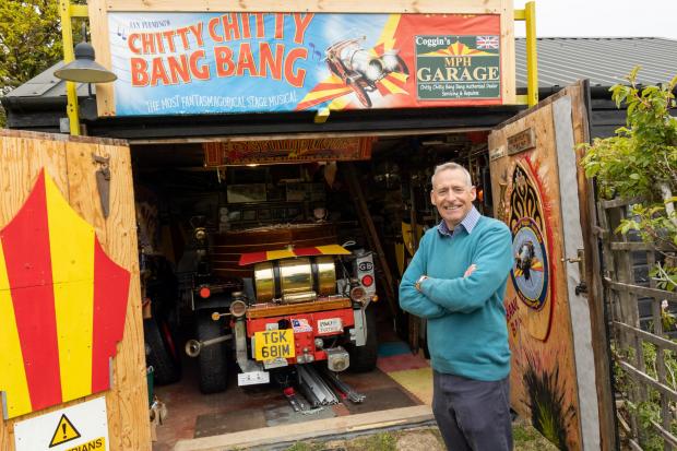 Isle of Wight County Press: Cuprinol Shed of the Year workshop/studio category: Nicholas Pointing with his entry Chitty Inventor's Workshop, in Sandown.