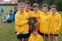 Overall winners, Queensgate Primary School Year 6 Boys Athletic Team. Left to right, Will Bridi, George Bridi, George Holbrooke, James Heng and Wilf Sutton. Front, Kai Grace.