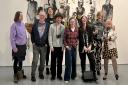 Artists Sarah Vardy, Garry Whitehead, Tracy Mikich, Enzo Speight, Claire Speight, Kathy Williams and Teresa Grimaldi with Julie Jones-Evans at the 'Simply Galumphing Around' installation