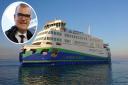 Wightlnk's flagship ferry, and inset, CEO Keith Greenfield.