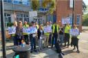 Wightlink Users' Group protesting outside County Hall.