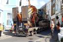 Giant excavator navigates Ventnor roads and Cascades to reach Esplanade work