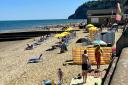 Shanklin beach in the hot weather.