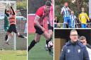 Cowes Sports keeper Ed Hatt was kept busy, Scott McFarlane scored a penalty, Vics manager Alex Smith got his season off to a flyer and Charlie Mersek, centre, got on the scoresheet.
