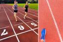 Thousands have been spent on getting the athletics track in Sandown up to competition standard, from its previous condition (right), but much more is needed.