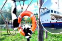 Some of the lemurs at the Wildheart Animal Sanctuary in Sandown playing on their new toy — a life ring.