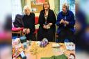 Ann Radcliffe, Ruth Williams and Sheila Williams preparing their crafts
