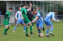 Cowes Sports in league action against Sherborne Town earlier this month