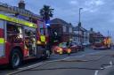 Fire service at laundrette on Marlborough Road in Ryde