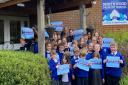 Northwood Primary School celebrating its Ofsted.