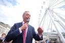 Leader of Reform UK Nigel Farage launches his General Election campaign in Clacton-on-Sea, Essex (PA)