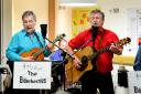 NewportThe Elderberries performing at The Hospice.Left, Mark Handel with Steve French.