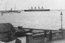 The Titanic passing Cowes, Isle of Wight, on April 10 1912.
