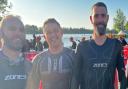 Wight Tri's Craig Wilson, Paul Webb and Dan Morgan, at the event in the Cotswolds.