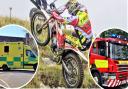 A trial biker suffered a knee injury during the first day of the Wight Two-Day Trial at one of the venues, Knighton Sandpit, which saw three ambulance crews, three fire crews and the police attend. Motorcyclist photo: Vicki Taylor
