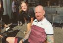 Bradley Wiggins at French Franks in Cowes, with staff member Lottie. Picture courtesy of French Franks.
