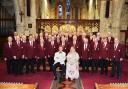 Newchurch Male Choir with accompanist, Cate Clark, in 2020.