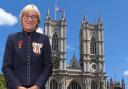 Lord- Lieutenant of the Isle of Wight, Mrs Susie Sheldon, and Westminster Abbey with flags at half mast.