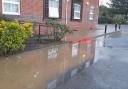 Flooding outside Premier Inn.