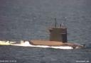 Submarine pictured off the Isle of Wight.