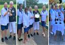 Two bowls winner Anne Bernard; pairs winners Debbie Crews and Denise Butchers; and the winning senior fours, from Ryde Marina Bowling Club.