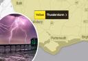 Thunderstorm warning issued for the Isle of Wight.