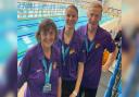Ryde Masters Swimming Club’s Jenny Ball, Kim Holmes and Matthew Sussmes