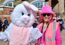 Event organiser Steph Toogood with the Easter bunny.