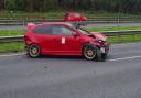 Car involved in dual carriageway crash believed stolen