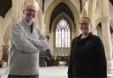 Newport Minster's team vicar, the Rev Steve Sutcliffe, with opertions manager Gemma Torrington.