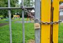 Locked gate at the Victoria Recreation Ground playground