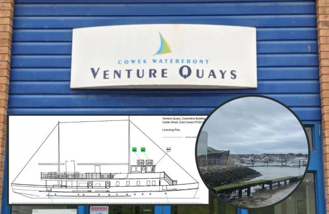 A new floating restaurant will be setting sail, based at Venture Quays in East Cowes. (Inset picture left: Keel Marine)