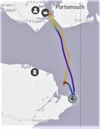 Isle of Wight County Press: The map tracking the rescue operation and tows. 