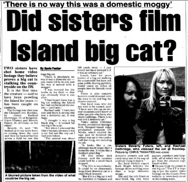 Isle of Wight County Press: IWCP Big Cat Encounter Cuttings, April 19, 2002