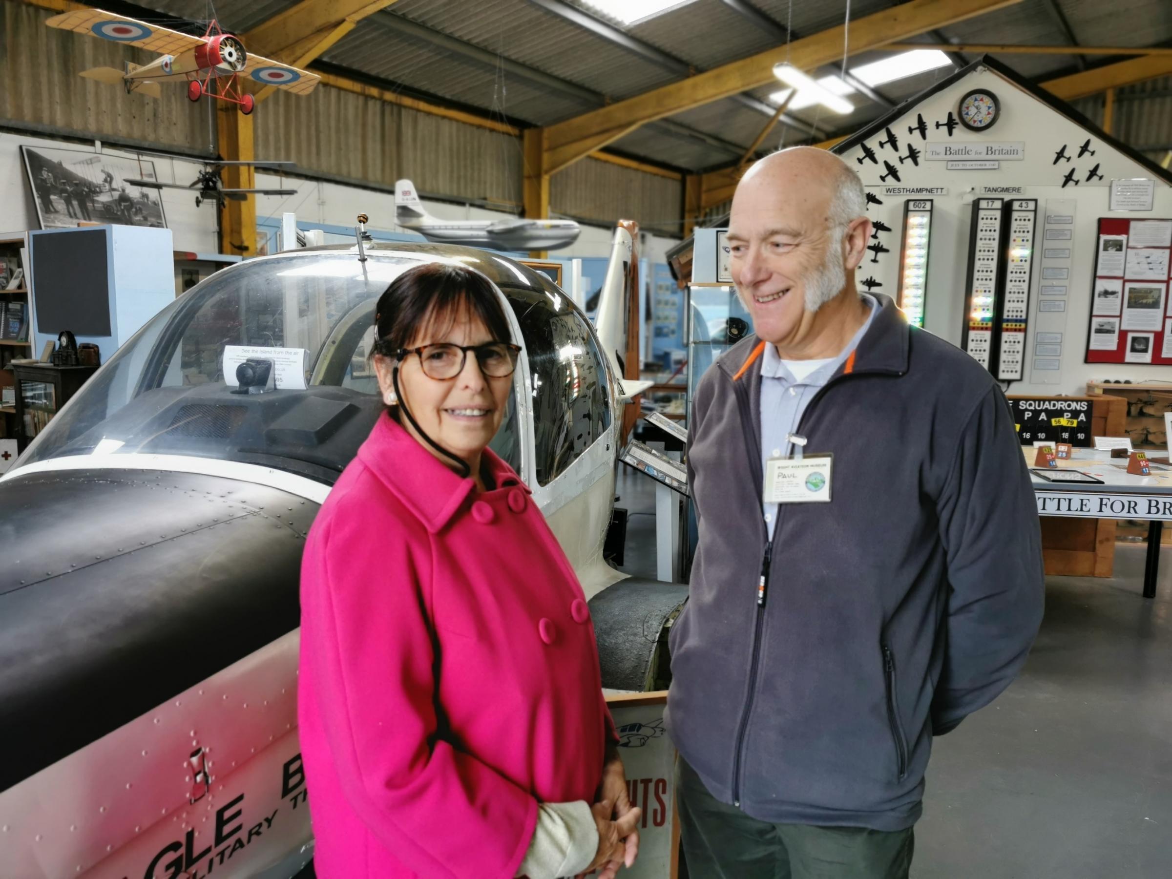 Paul Carey with Wight Aviation Museum director and chairperson, Helen Blake. 