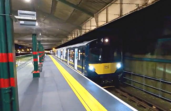 First Island Line passenger train arrives at Ryde Pier Head (Photo from video by @Photography Rue).
