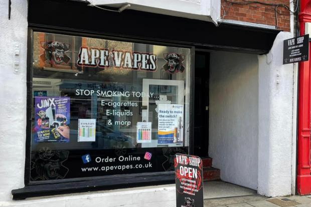 Isle of Wight County Press: Ape Vapes store in St James Street, Newport.