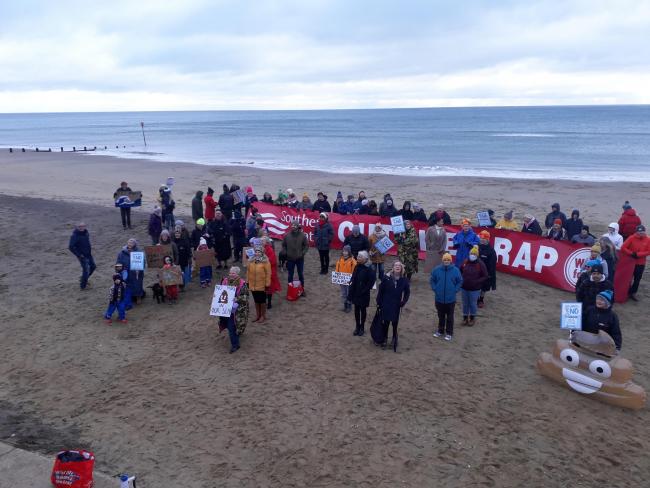 Protest at Yaverland calling for action over sewage in our seas.