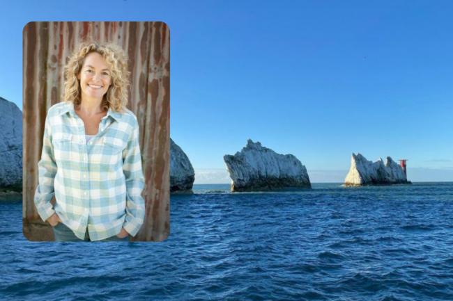 Kate Humble, and her photo of The Needles she posted on Instagram.