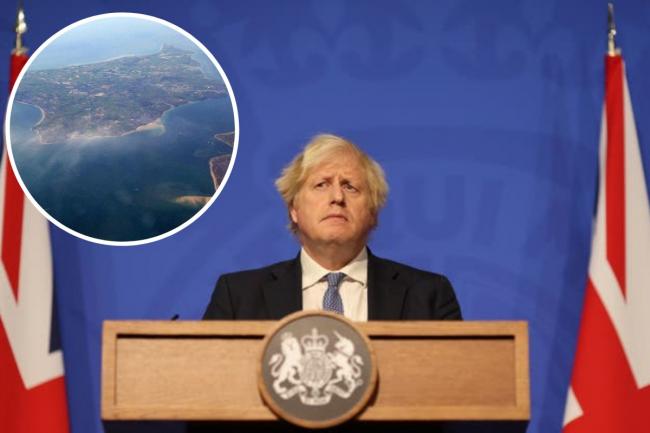 Boris Johnson in picture by PA. Inset, the Isle of Wight.