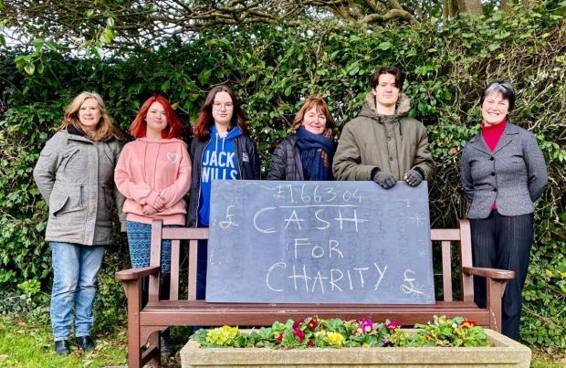 Isle of Wight County Press: L-R: Jo Richards, chair of SWAY; Emily Mills; Alana Coombs; Jennie Burke, SWAY family worker; Jacob Mills; and Kate Young, County Press community content editor.