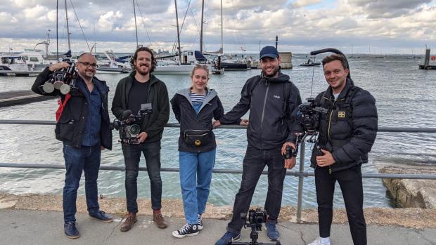 Isle of Wight County Press: The crew filming on the Island.