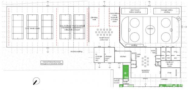 Isle of Wight County Press: The approved layout of the Smallbrook Ice and Leisure Centre.