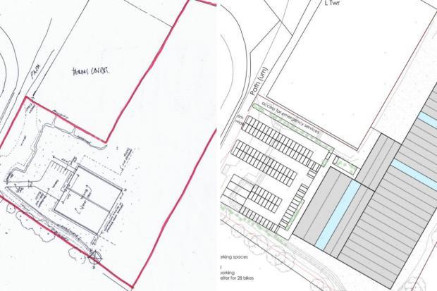 Isle of Wight County Press: The two schemes - the proposed tennis courts, left, and the approved car park, right.  Photos by Duncan Gayler and ermc.