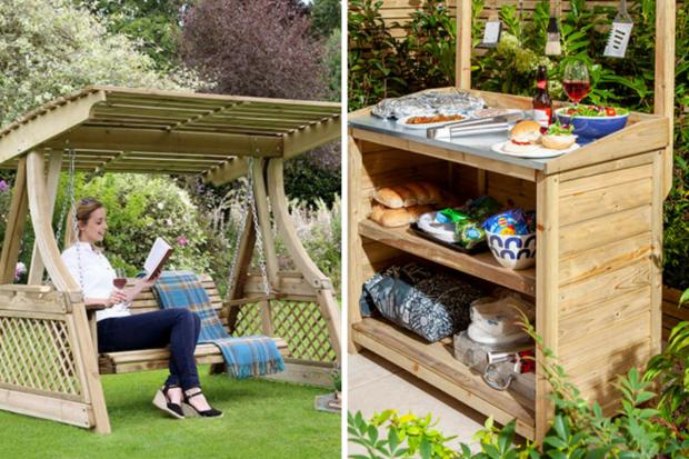Isle of Wight County Press: (left to right) Swing seat and BBQ servery. Credit: You Garden